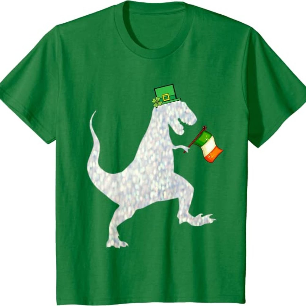 Kids Saint Patricks Day Dinosaur TRex Gift Shirt